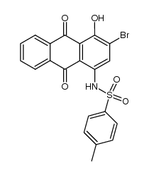 N-(3-bromo-4-hydroxy-9,10-dioxo-9,10-dihydro-[1]anthryl)-toluene-4-sulfonamide结构式