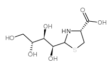 2-(D-arabino-四羟基丁基)-4(r)-1,3-噻唑烷-4-羧酸结构式