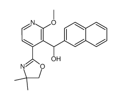 [4-(4,4-Dimethyl-4,5-dihydro-oxazol-2-yl)-2-methoxy-pyridin-3-yl]-naphthalen-2-yl-methanol结构式