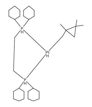 cis-hydrido{(1,2,2-trimethylcyclopropyl)methyl}{bis(dicyclohexylphosphino)ethane}platinum(II) Structure