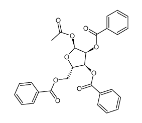 1-O-acetyl-2,3,5-tri-O-benzoyl-α-L-ribofuranose结构式