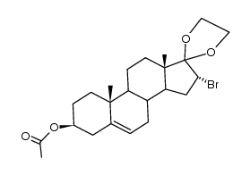 3β-Acetoxy-16α-brom-17-aethylendioxy-androst-5-en Structure