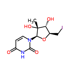 1-((2R,3R,4R,5S)-3,4-dihydroxy-5-(iodomethyl)-3-methyltetrahydrofuran-2-yl)pyrimidine-2,4(1H,3H)-dione结构式