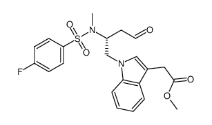 methyl (R)-2-(1-(2-((4-fluoro-N-methylphenyl)sulfonamido)-4-oxobutyl)-1H-indol-3-yl)acetate结构式