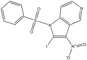 1-(Phenylsulfonyl)-3-nitro-2-iodo-5-azaindole Structure