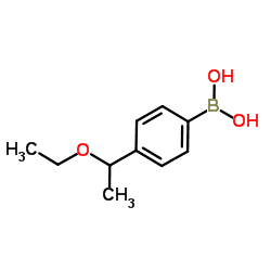[4-(1-Ethoxyethyl)phenyl]boronic acid结构式