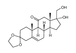 17α-Hydroxy-17β-(hydroxymethyl)androst-5-ene-3,11-dione 3-(Ethylene acetal) Structure