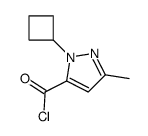 1H-Pyrazole-5-carbonyl chloride, 1-cyclobutyl-3-methyl- (9CI)结构式