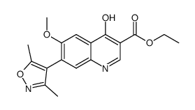 ethyl 7-(3,5-dimethyl-4-isoxazolyl)-4-hydroxy-6-(methyloxy)-3-quinolinecarboxylate结构式