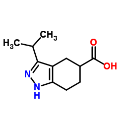 3-isopropyl-4,5,6,7-tetrahydro-1H-indazol-5-carboxylic acid结构式