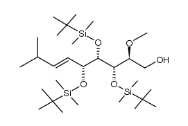 (2S,3S,4S,5R,E)-3,4,5-tris((tert-butyldimethylsilyl)oxy)-2-methoxy-8-methylnon-6-en-1-ol Structure