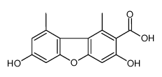 3,7-dihydroxy-1,9-dimethyldibenzofuran-2-carboxylic acid结构式