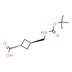 trans-3-(boc-aminomethyl)cyclobutanecarboxylic acid Structure