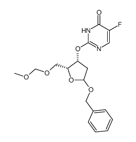 2-(((2R,3R)-5-(benzyloxy)-2-((methoxymethoxy)methyl)tetrahydrofuran-3-yl)oxy)-5-fluoropyrimidin-4(3H)-one结构式