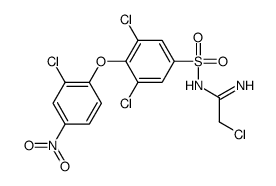 2-chloro-N'-[3,5-dichloro-4-(2-chloro-4-nitrophenoxy)phenyl]sulfonylethanimidamide Structure
