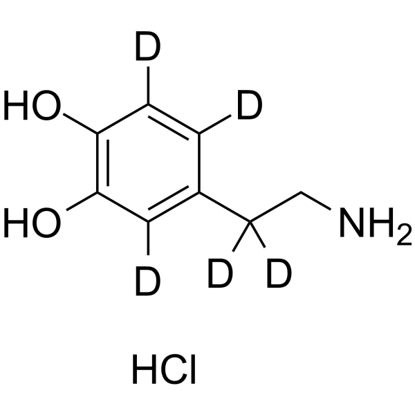 Dopamine-d5 hydrochloride结构式
