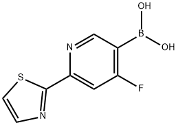 4-Fluoro-2-(thiazol-2-yl)pyridine-5-boronic acid结构式