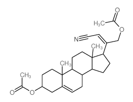 21-Norchola-5,20(22)-diene-23-nitrile,3b,21-dihydroxy-, diacetate (ester)(8CI)结构式