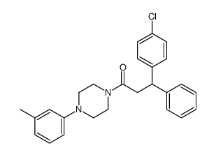 3-(p-Chlorophenyl)-3-phenyl-1-[4-(m-tolyl)-1-piperazinyl]-1-propanone结构式