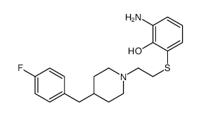 2-amino-6-[2-[4-[(4-fluorophenyl)methyl]piperidin-1-yl]ethylsulfanyl]phenol结构式