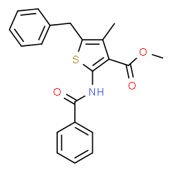 Methyl 2-(benzoylamino)-5-benzyl-4-methyl-3-thiophenecarboxylate Structure