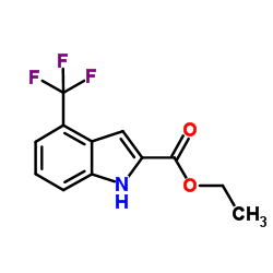 4-(三氟甲基)-1H-吲哚-2-羧酸乙酯结构式