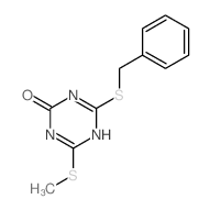 1,3,5-Triazin-2(5H)-one,4-(methylthio)-6-[(phenylmethyl)thio]-结构式