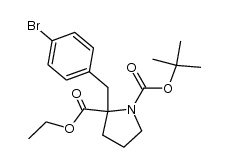 N-(tert-butoxycarbonyl)-2-(4-bromobenzyl)proline ethyl ester结构式