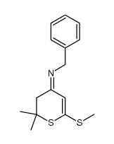 N-(2,2-dimethyl-6-(methylthio)-2H-thiopyran-4(3H)-ylidene)-1-phenylmethanamine结构式