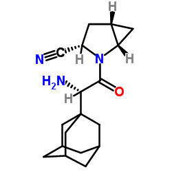 (1S,3S,5S)-2-[(2S)-2-(Adamantan-1-yl)-2-aminoacetyl]-2-azabicyclo[3.1.0]hexane-3-carbonitrile结构式