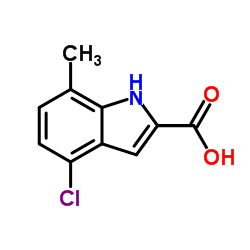 4-Chloro-7-methyl-1H-indole-2-carboxylic acid结构式