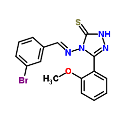 4-{[(E)-(3-Bromophenyl)methylene]amino}-5-(2-methoxyphenyl)-4H-1,2,4-triazole-3-thiol Structure