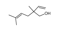 2-Ethenyl-2,5-dimethyl-4-hexen-1-ol结构式