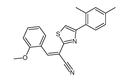 (E)-2-[4-(2,4-dimethylphenyl)-1,3-thiazol-2-yl]-3-(2-methoxyphenyl)prop-2-enenitrile结构式