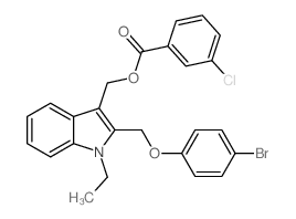 [2-[(4-bromophenoxy)methyl]-1-ethyl-indol-3-yl]methyl 3-chlorobenzoate Structure