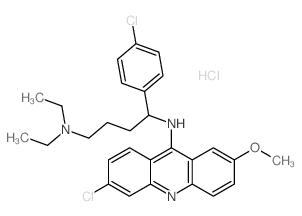 N-(6-chloro-2-methoxy-acridin-9-yl)-1-(4-chlorophenyl)-N,N-diethyl-butane-1,4-diamine structure