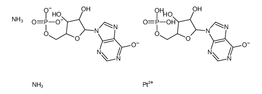 azane,[3,4-dihydroxy-5-(6-oxo-3H-purin-9-yl)oxolan-2-yl]methyl phosphate,platinum(2+)结构式