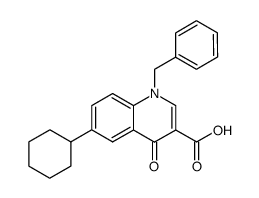 1-Benzyl-6-cyclohexyl-4-oxo-1,4-dihydro-quinoline-3-carboxylic acid结构式