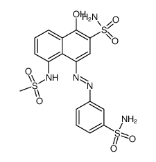 1-Hydroxy-5-methanesulfonylamino-4-(3-sulfamoyl-phenylazo)-naphthalene-2-sulfonic acid amide Structure