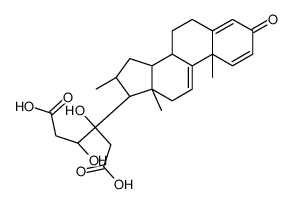 20,21-dihydroxy-16alpha-methylpregna-1,4,9(11),17(20)-tetraen-3-one 20,21-di(acetate)结构式