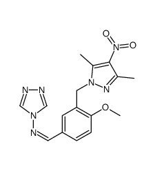 (E)-1-[3-[(3,5-dimethyl-4-nitropyrazol-1-yl)methyl]-4-methoxyphenyl]-N-(1,2,4-triazol-4-yl)methanimine结构式