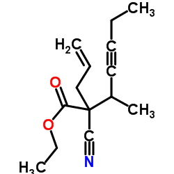 Ethyl Allyl-(1-Methyl-2-Pentynyl)-Cyanoacetate结构式