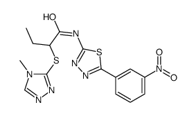 2-[(4-methyl-1,2,4-triazol-3-yl)sulfanyl]-N-[5-(3-nitrophenyl)-1,3,4-thiadiazol-2-yl]butanamide结构式