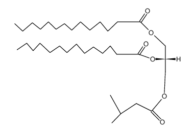 Tetradecanoic acid (R)-2-(3-methyl-butyryloxy)-1-tetradecanoyloxymethyl-ethyl ester结构式