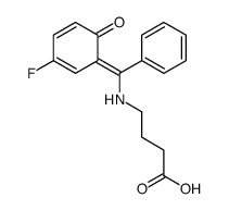 4-[[(3-fluoro-6-oxocyclohexa-2,4-dien-1-ylidene)-phenylmethyl]amino]butanoic acid结构式