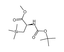 2-(R)-tert-butoxycarbonylamino-3-trimethylsilanyl-propionic acid methyl ester结构式