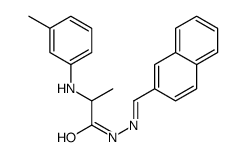 2-(3-methylanilino)-N-(naphthalen-2-ylmethylideneamino)propanamide结构式