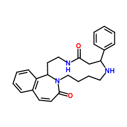 1H-[1,5,9]Triazacyclotridecino[2,1-a][2]benzazepine-4,13(5H,19bH)-dione,2,3,6,7,8,9,10,11-octahydro-6-phenyl- (9CI)结构式
