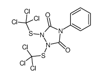 4-phenyl-1,2-bis(trichloromethylsulfanyl)-1,2,4-triazolidine-3,5-dione结构式