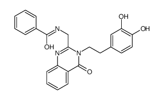 N-[[3-[2-(3,4-dihydroxyphenyl)ethyl]-4-oxoquinazolin-2-yl]methyl]benzamide结构式